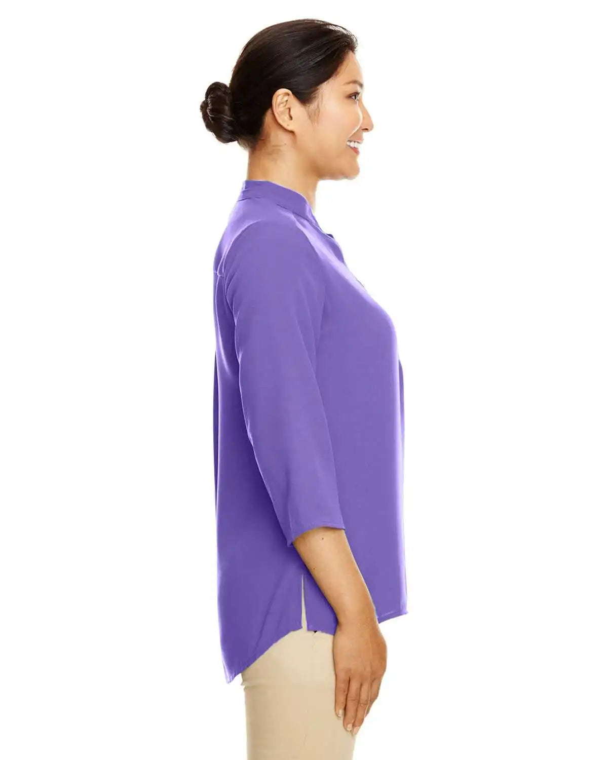 Devon & Jones Dp611w Ladies’ Perfect Fit 3/4 Sleeve Crepe Tunic - Grape