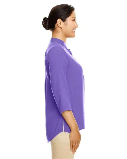 Devon & Jones Dp611w Women's Perfect Fitâ„¢ Three-quarter Sleeve Crepe Tunic - Grape