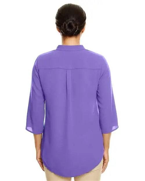 Devon & Jones Dp611w Women's Perfect Fitâ„¢ Three-quarter Sleeve Crepe Tunic - Grape