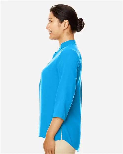 Devon & Jones Dp611w Women’s Perfect Fitâ„¢ Three-quarter Sleeve Crepe Tunic - Ocean Blue