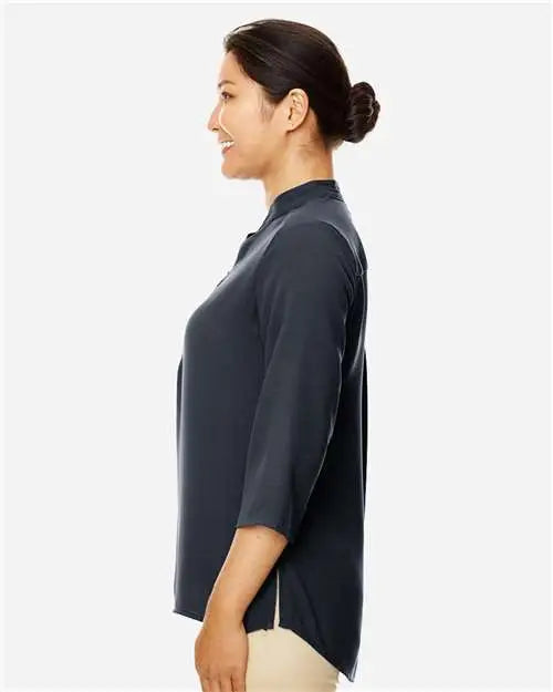 Devon & Jones Dp611w Women’s Perfect Fitâ„¢ Three-quarter Sleeve Crepe Tunic - Black