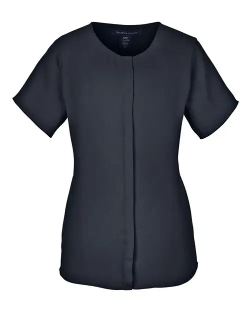 Devon & Jones Dp612w Women's Perfect Fit Crepe Blouse - Black