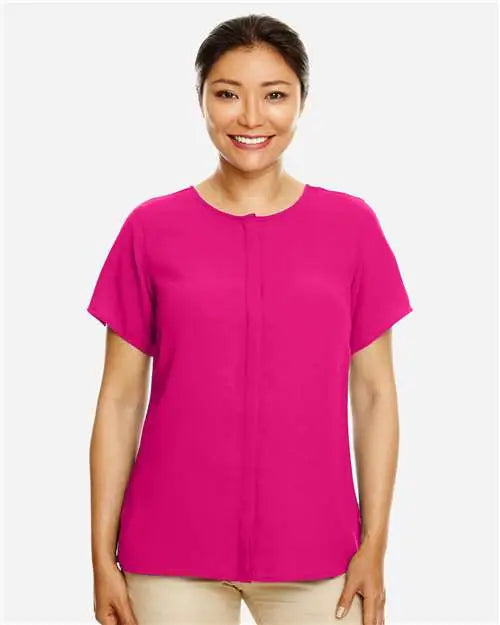 Devon & Jones Dp612w Women's Perfect Fit Crepe Blouse - Crown Raspberry