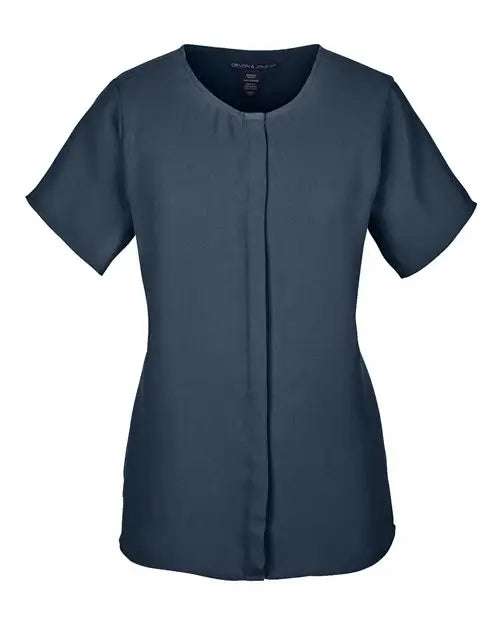 Devon & Jones Dp612w Women's Perfect Fit Crepe Blouse - Navy