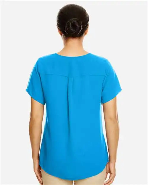 Devon & Jones Dp612w Women’s Perfect Fit™ Crepe Blouse - Ocean Blue