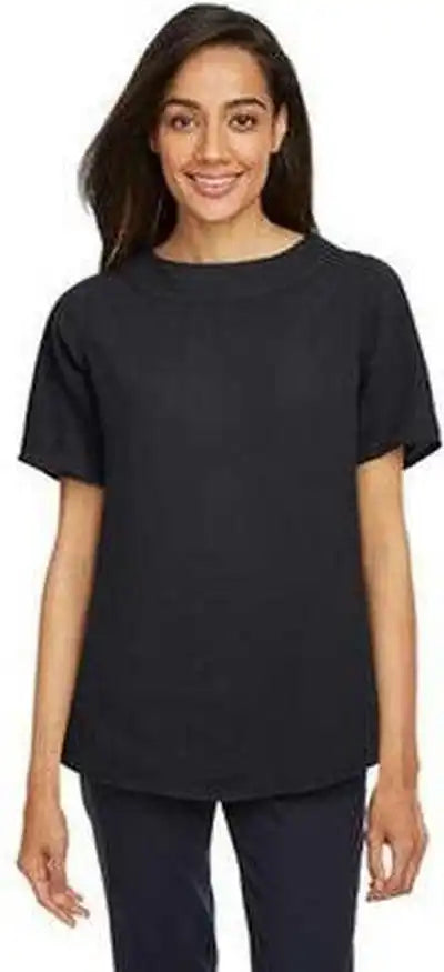 Devon &amp; Jones Dp613w Ladies’ Perfect Fit Boat Neck Blouse Black
