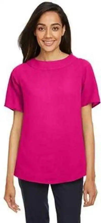 Devon & Jones Dp613w Ladies’ Perfect Fit Boat Neck Blouse Crown Raspberry