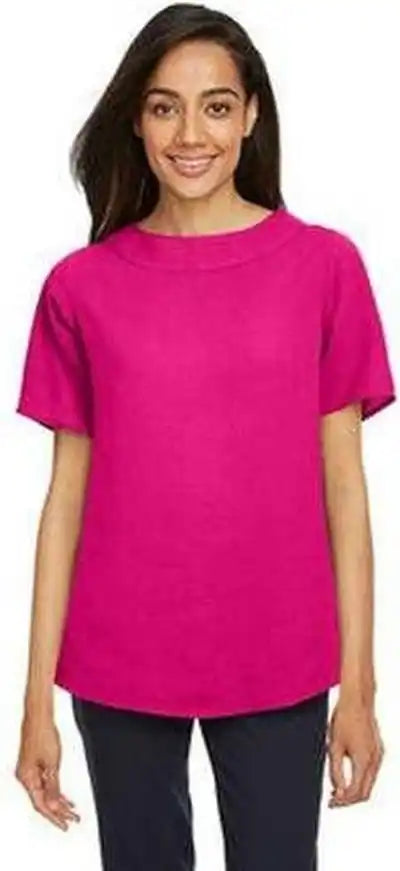 Devon & Jones Dp613w Ladies’ Perfect Fit Boat Neck Blouse Crown Raspberry