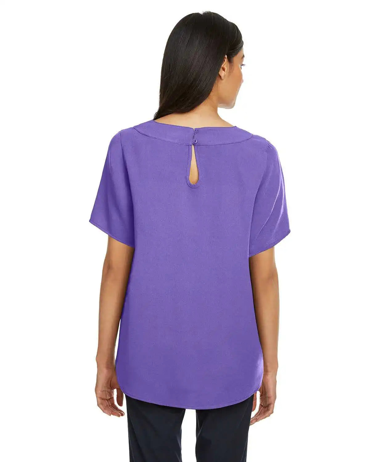 Devon &amp; Jones Dp613w Ladies’ Perfect Fit Boat-neck Blouse - Grape