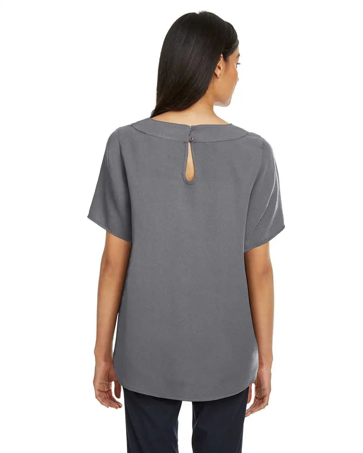 Devon &amp; Jones Dp613w Ladies’ Perfect Fit Boat-neck Blouse - Graphite