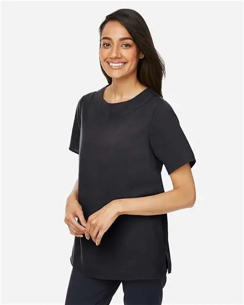 Devon & Jones Dp613w Women's Perfect Fitâ„¢ Boat Neck Blouse - Black