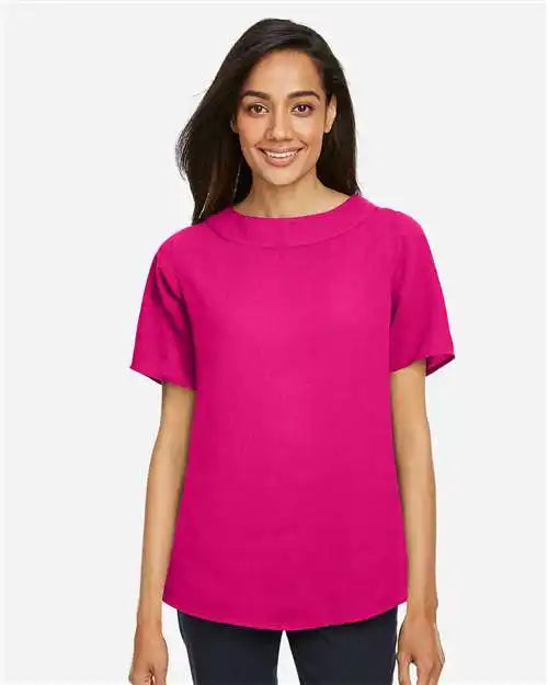 Devon &amp; Jones Dp613w Women’s Perfect Fit™ Boat Neck Blouse - Crown Raspberry