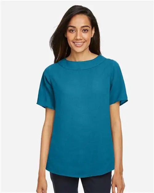 Devon & Jones Dp613w Women’s Perfect Fitâ„¢ Boat Neck Blouse - Dark Teal
