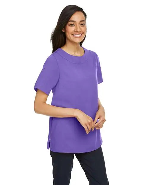 Devon & Jones Dp613w Women’s Perfect Fitâ„¢ Boat Neck Blouse - Grape