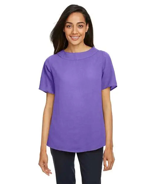 Devon & Jones Dp613w Women’s Perfect Fitâ„¢ Boat Neck Blouse - Grape