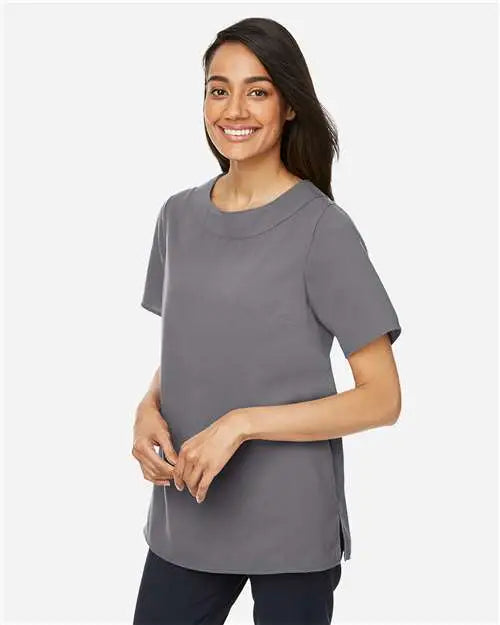 Devon & Jones Dp613w Women’s Perfect Fitâ„¢ Boat Neck Blouse - Graphite