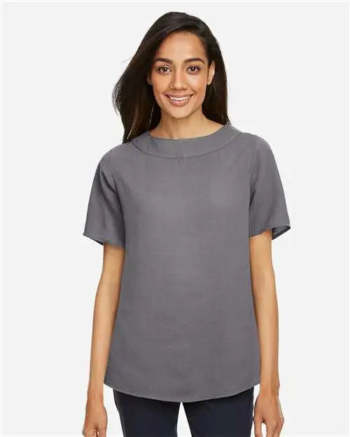Devon & Jones Dp613w Women’s Perfect Fitâ„¢ Boat Neck Blouse - Graphite