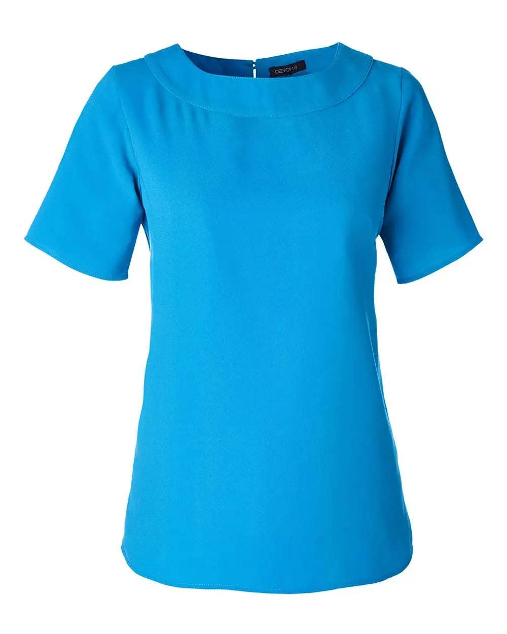 Devon & Jones Dp613w Women’s Perfect Fitâ„¢ Boat Neck Blouse - Ocean Blue