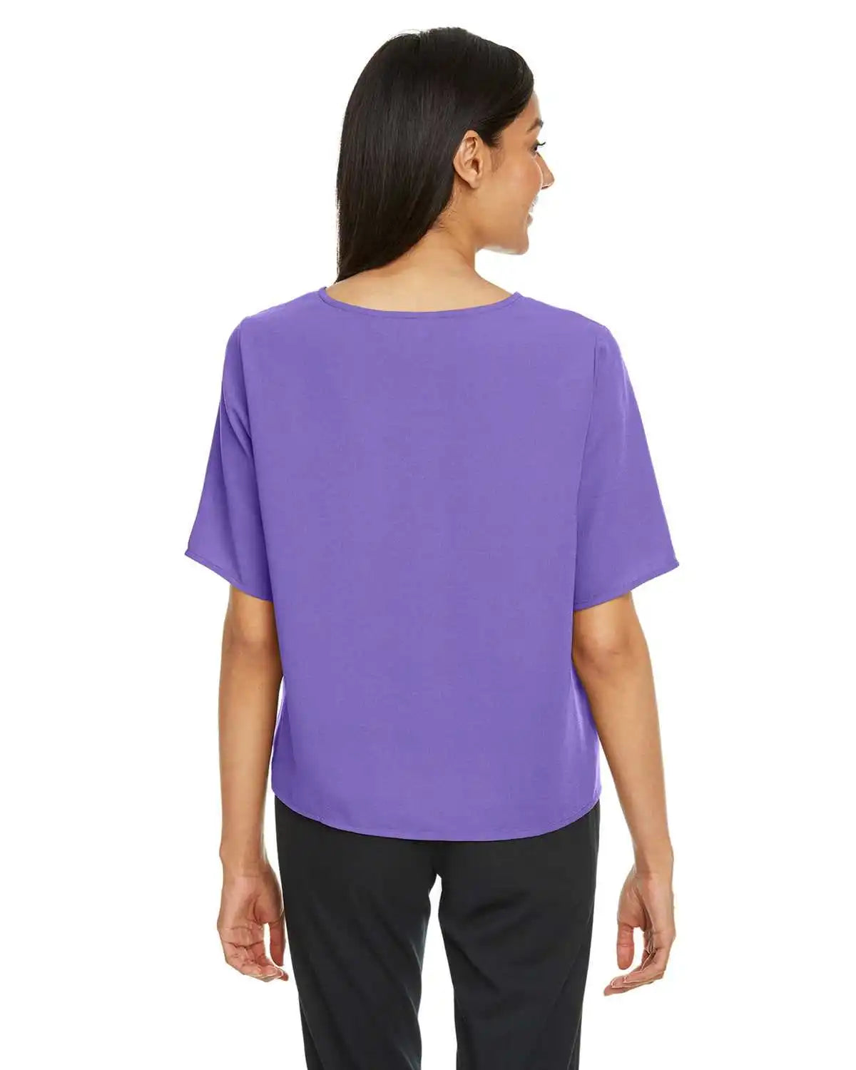 Devon &amp; Jones Dp617w Ladies’ Perfect Fit Tie-front Blouse - Grape