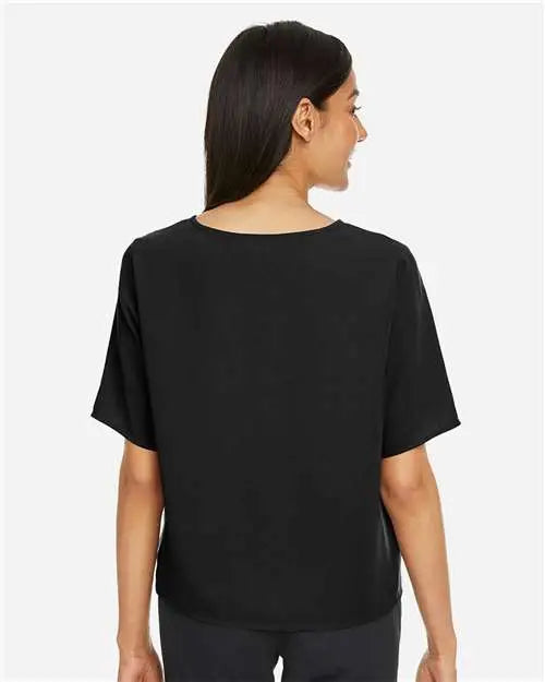 Devon & Jones Dp617w Women's Perfect Fitâ„¢ Tie Front Blouse - Black