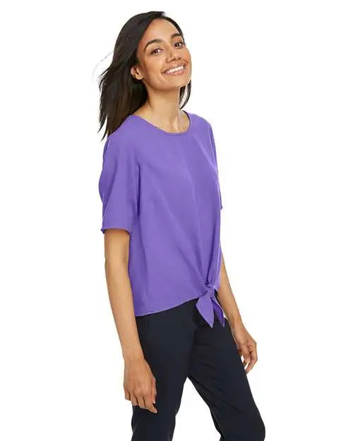 Devon & Jones Dp617w Women’s Perfect Fit™ Tie Front Blouse - Grape