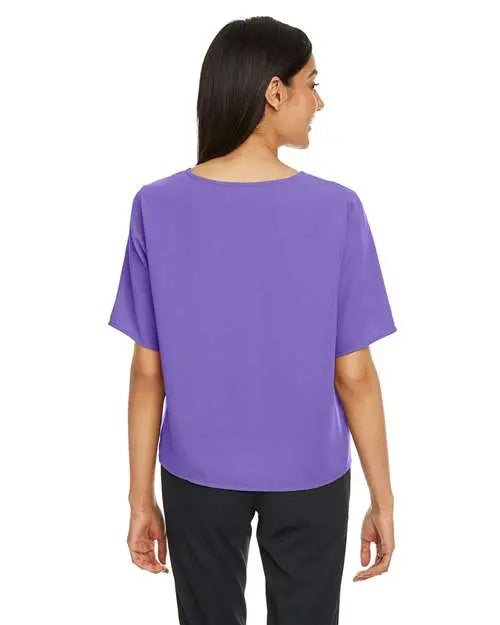 Devon & Jones Dp617w Women’s Perfect Fit™ Tie Front Blouse - Grape