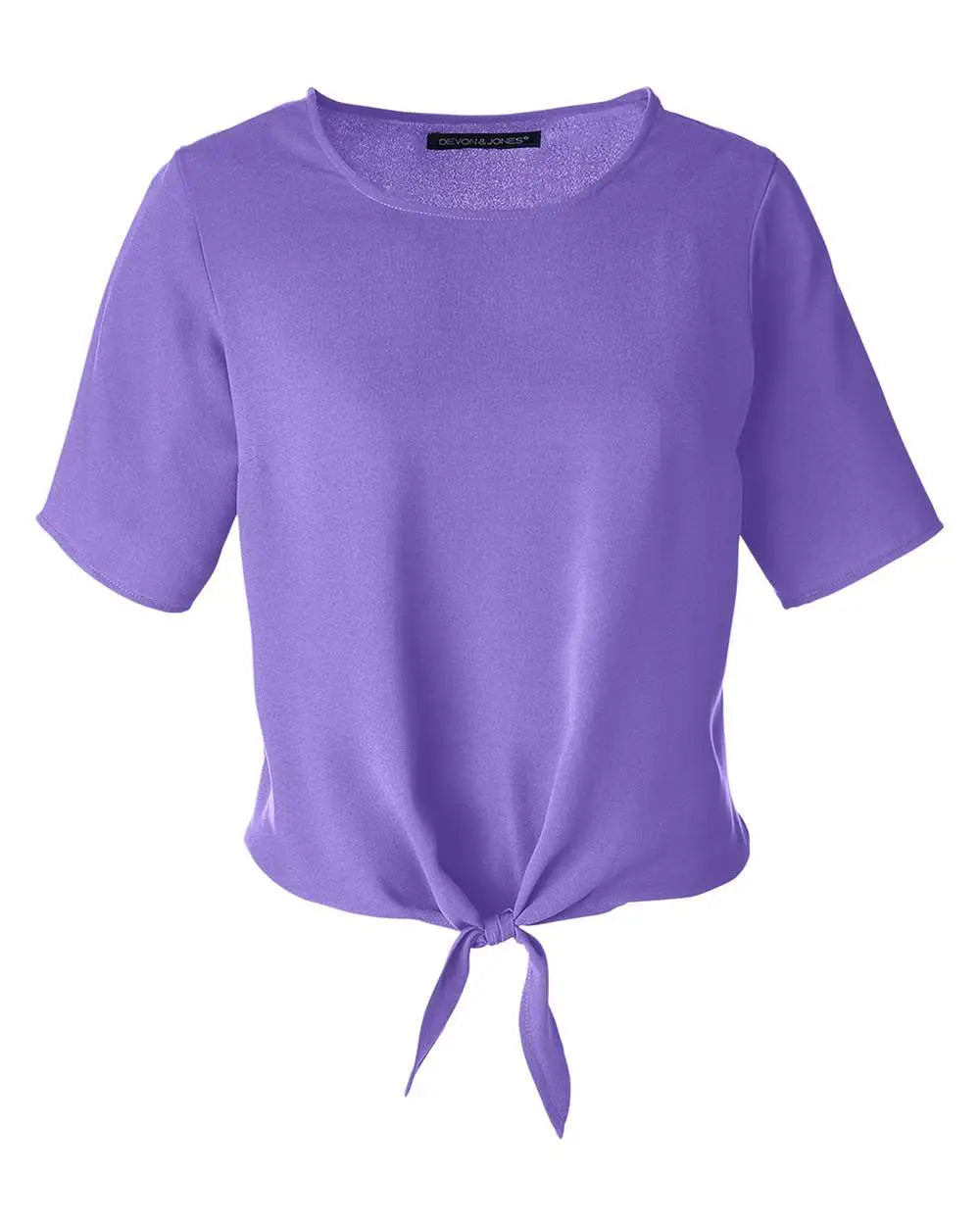 Devon & Jones Dp617w Women's Perfect Fitâ„¢ Tie Front Blouse - Grape - Xs