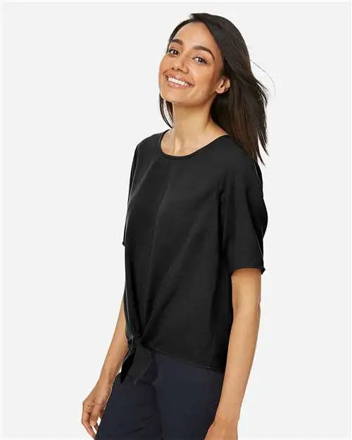 Devon & Jones Dp617w Women’s Perfect Fitâ„¢ Tie Front Blouse - Black