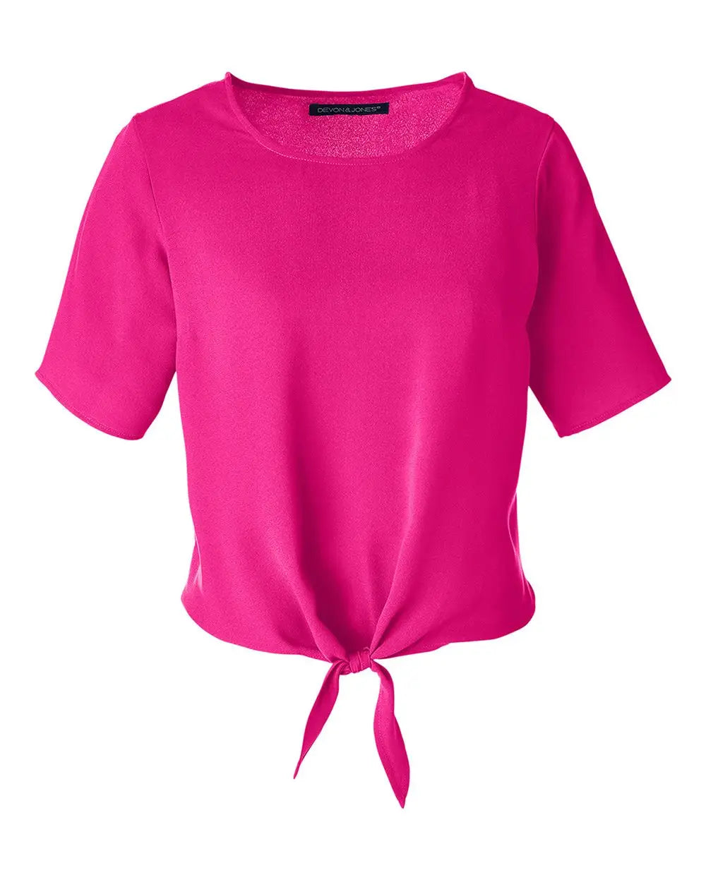 Devon & Jones Dp617w Women’s Perfect Fitâ„¢ Tie Front Blouse - Crown Raspberry