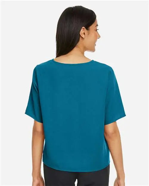 Devon & Jones Dp617w Women’s Perfect Fitâ„¢ Tie Front Blouse - Dark Teal