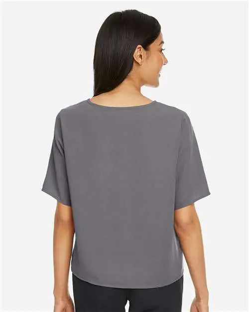 Devon & Jones Dp617w Women’s Perfect Fitâ„¢ Tie Front Blouse - Graphite