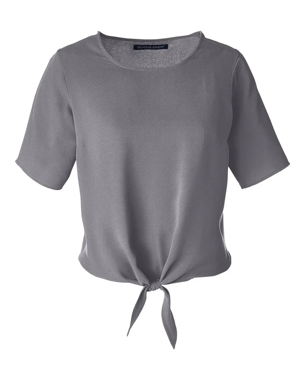 Devon & Jones Dp617w Women’s Perfect Fitâ„¢ Tie Front Blouse - Graphite