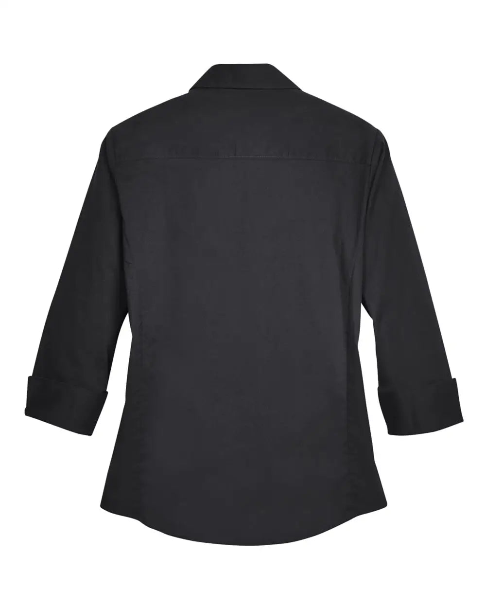 Devon & Jones Dp625w Women’s Perfect Fit Three-quarter Sleeve Stretch Poplin Dress Shirt - Black