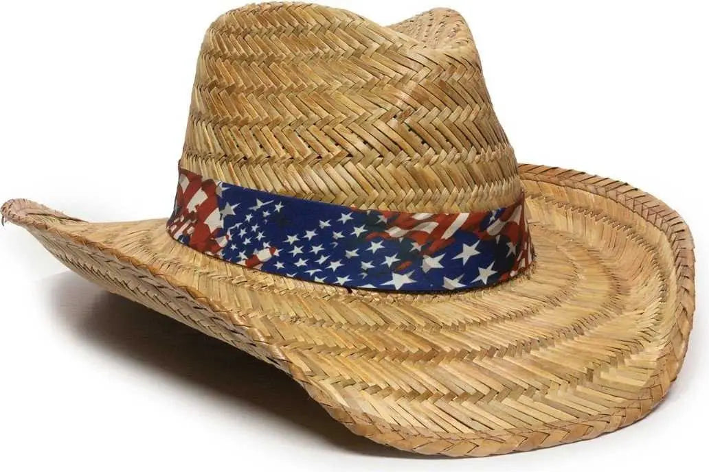Oc Sports Stw-300 Cowboy Straw Hat - Natural - Tan / 6 7/8’’ - 7 1/2’’
