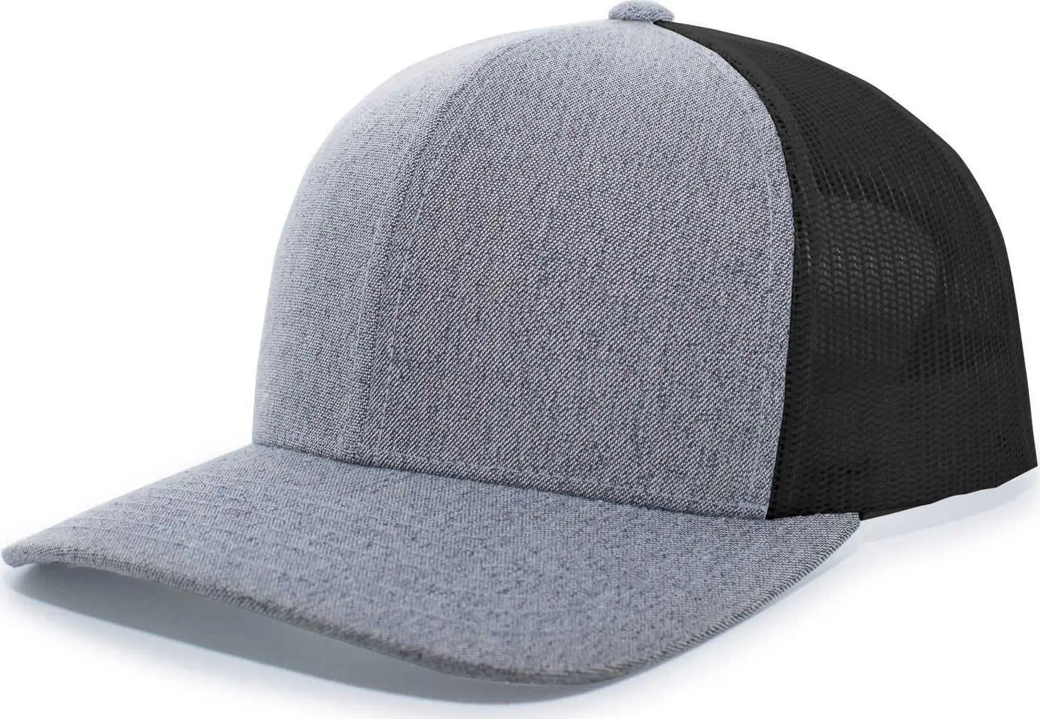 Pacific Headwear 110c Heather Trucker Snapback Cap - Gray Black - 7’’ - 7 7/8’’