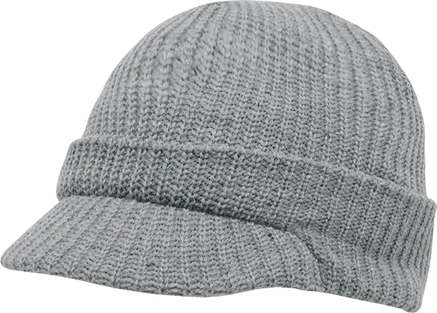 Decky 605 Gi Jeep Beanie with Visor - Heather Gray - one Size Fits Most