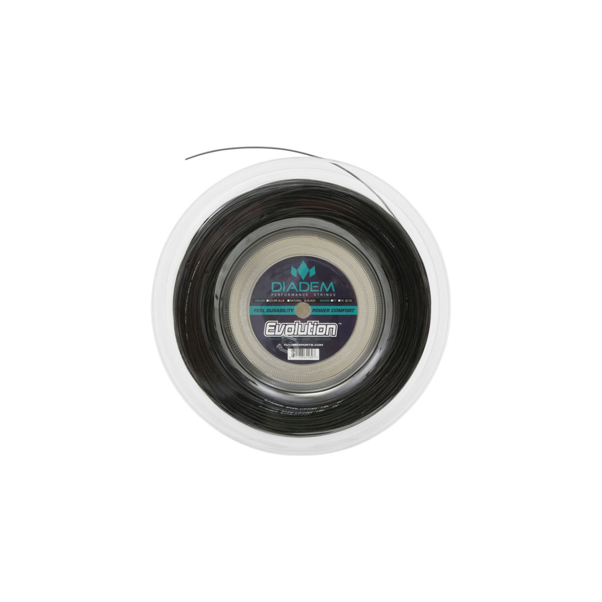 Diadem Evolution Reel Tennis Racket Strings - 15l (1.35mm) / Black