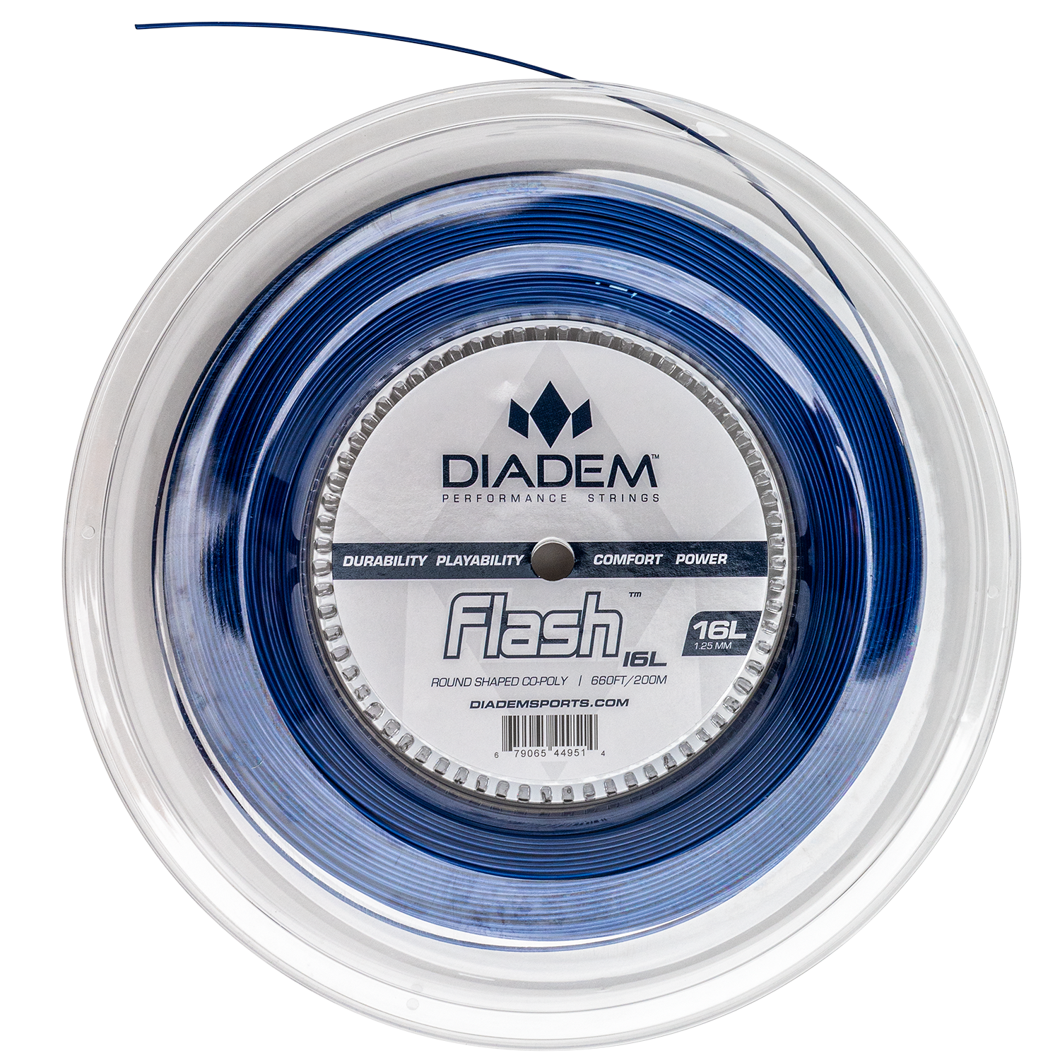 Diadem Flash Reel Tennis Racket Strings - 15l(1.35mm) / White