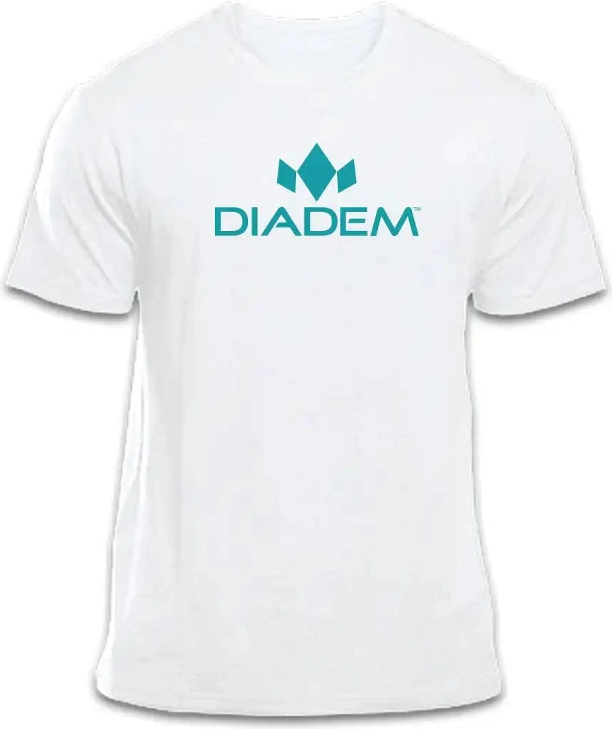 Diadem Performance T-shirt - White W/teal Logo / Yl