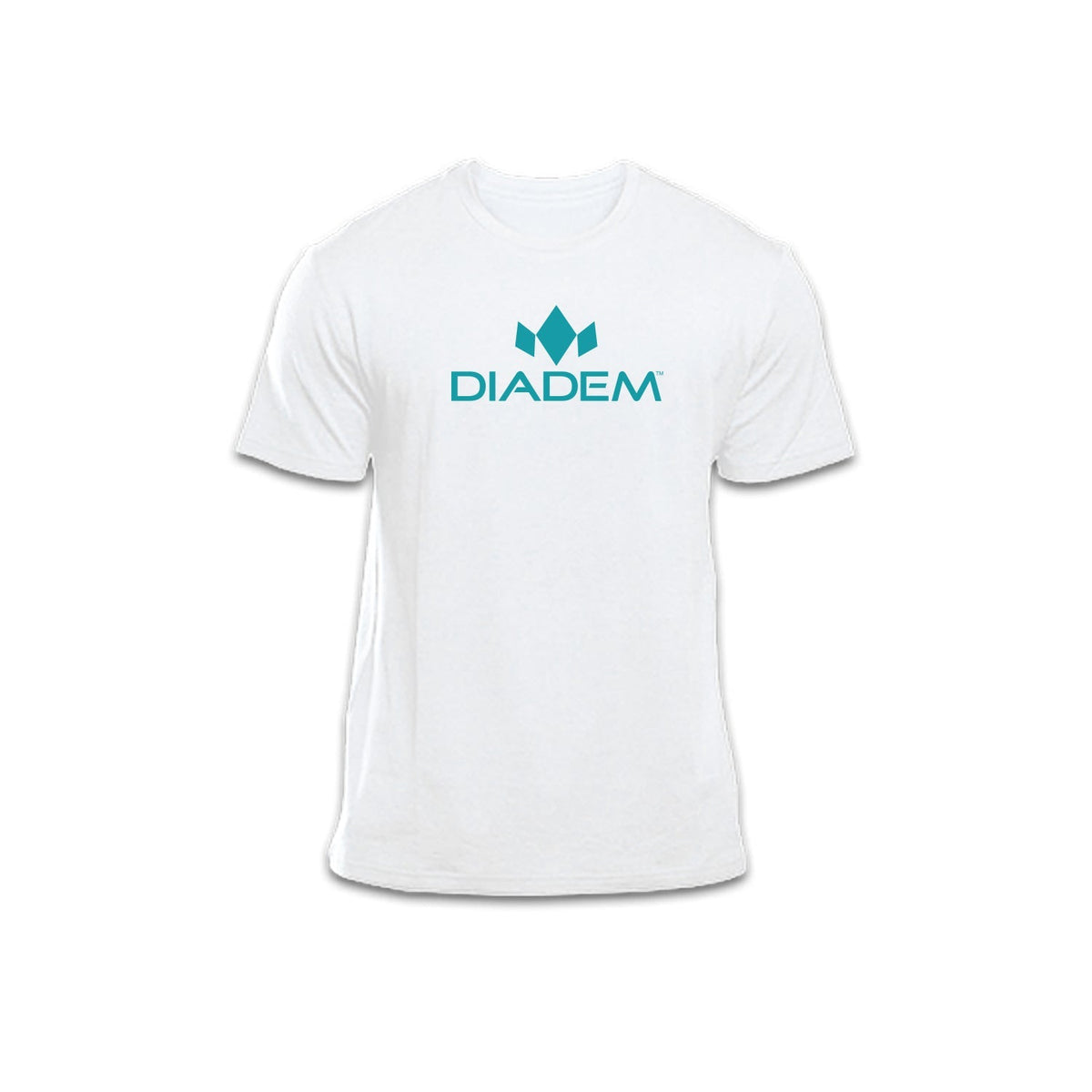 Diadem Performance T-shirt - White W/teal Logo / Youth Large