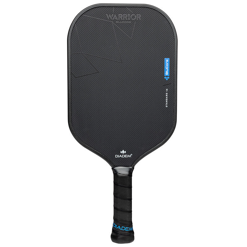 Diadem Warrior Blucore V3 14mm Pickleball Paddle Standard Shape - Black Blue - HIT a Double