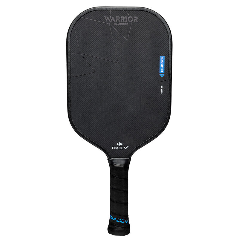 Diadem Warrior Blucore V3 16mm Pickleball Paddle Pro Shape - Black Blue - HIT a Double