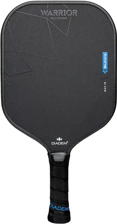 Diadem Warrior Blucore V3 19mm Pickleball Paddle Max Shape - Black Blue