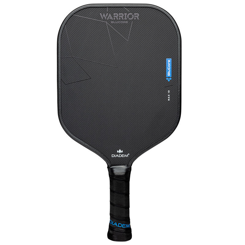 Diadem Warrior Blucore V3 19mm Pickleball Paddle Max Shape - Black Blue - HIT a Double