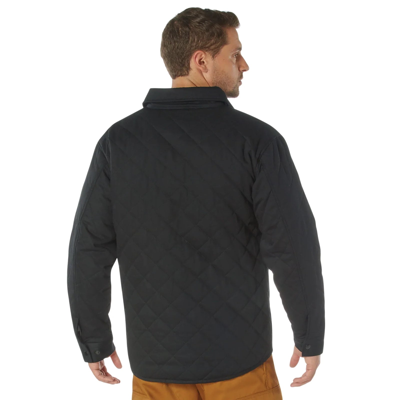 Diamond Quilted Cotton Jacket - Black / s