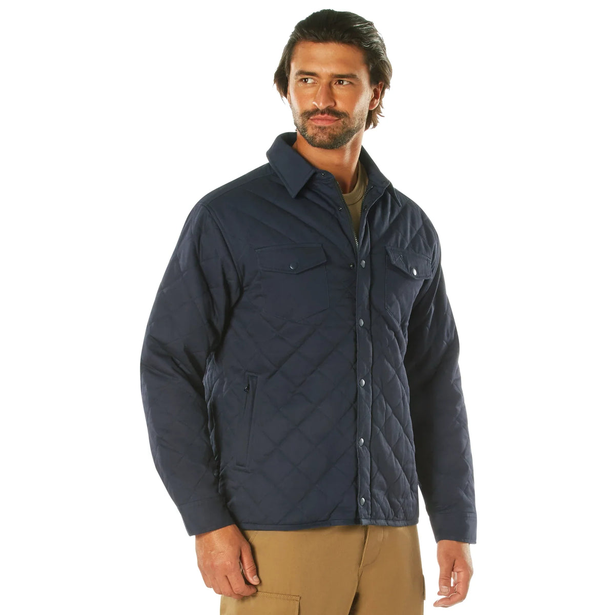 Diamond Quilted Cotton Jacket - Midnight Navy Blue / s