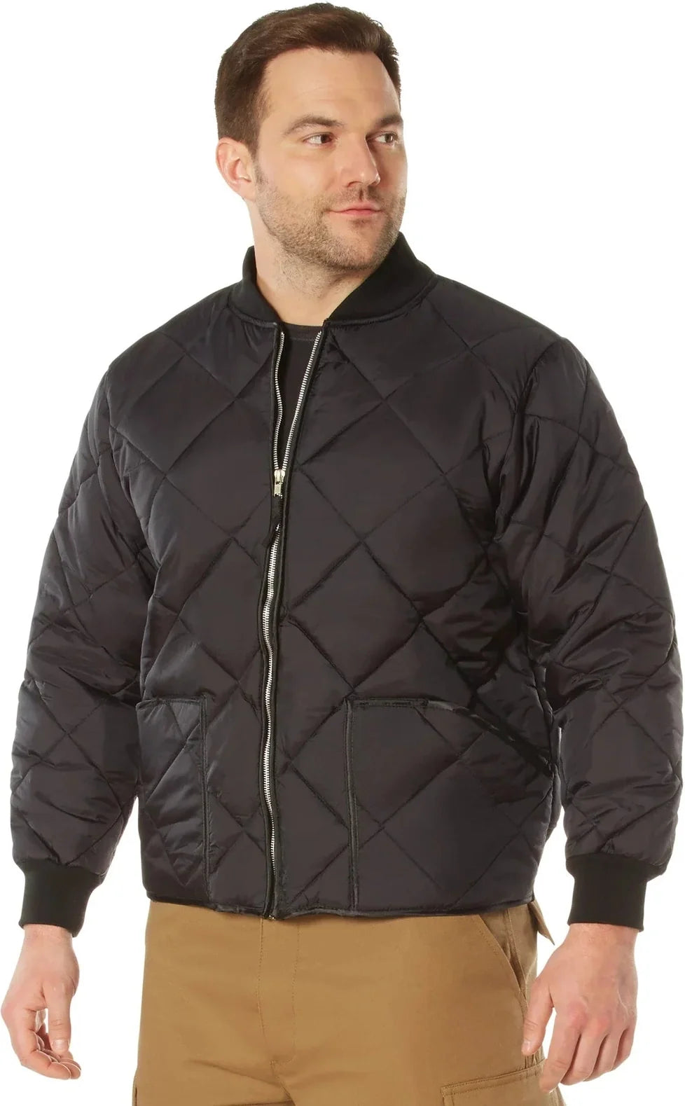 Diamond Quilted Nylon Flight Jacket