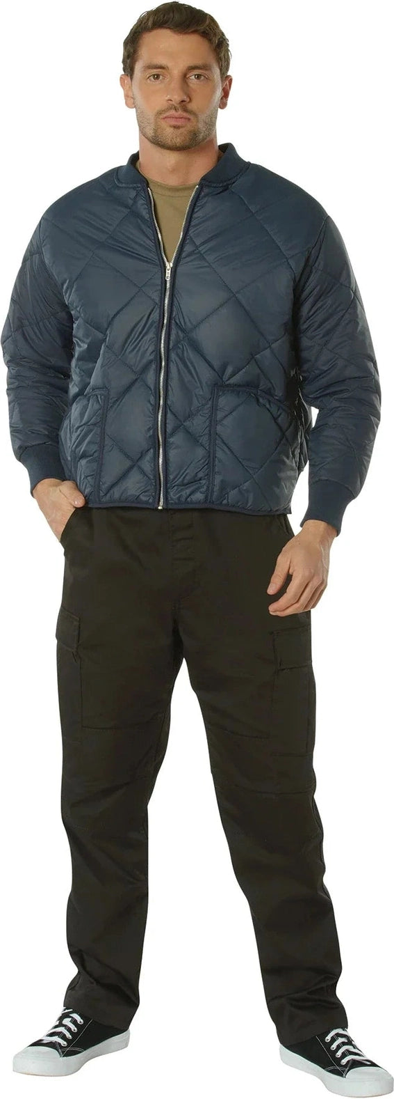 Diamond Quilted Nylon Flight Jacket