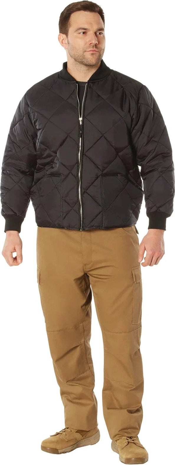 Diamond Quilted Nylon Flight Jacket