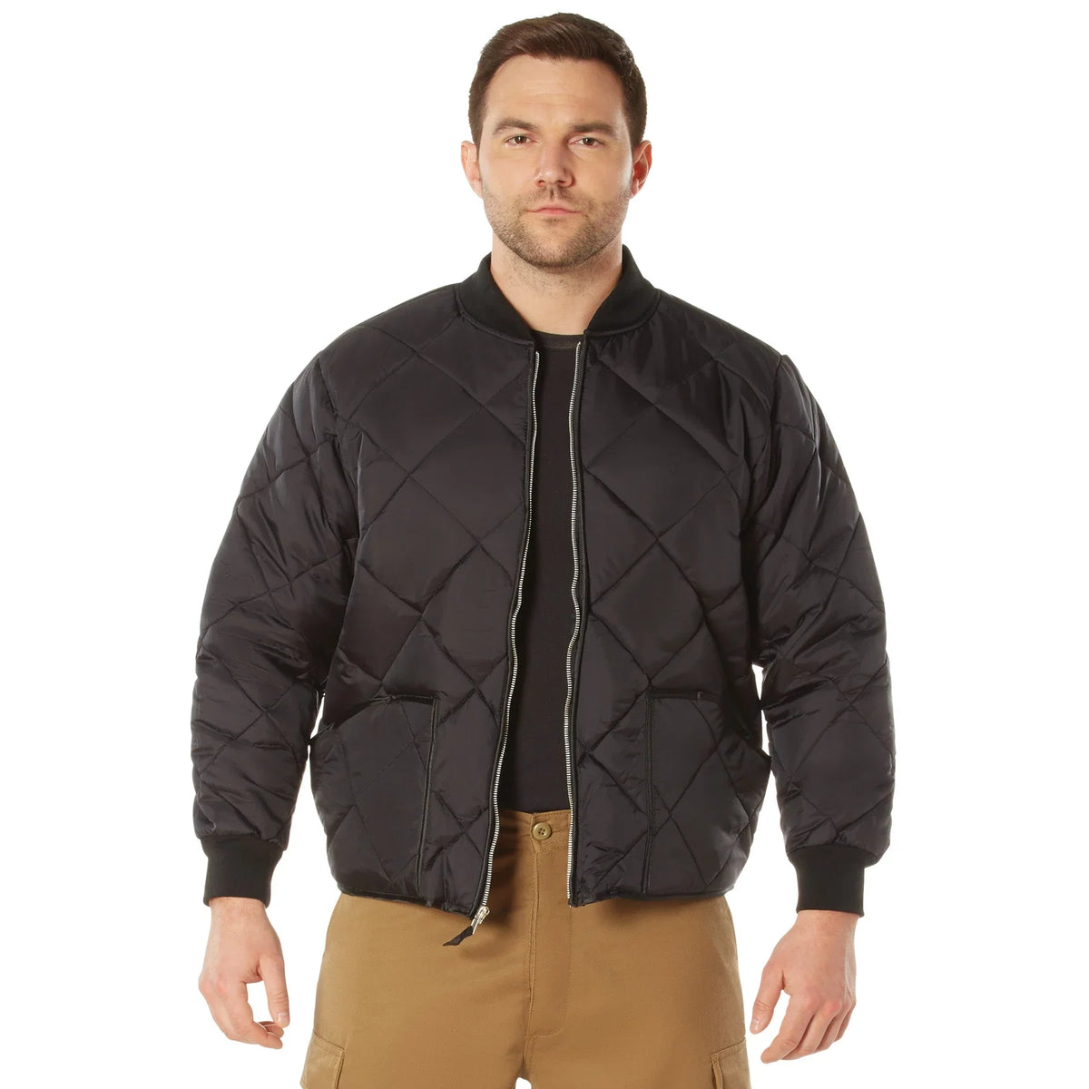 Diamond Quilted Nylon Flight Jacket